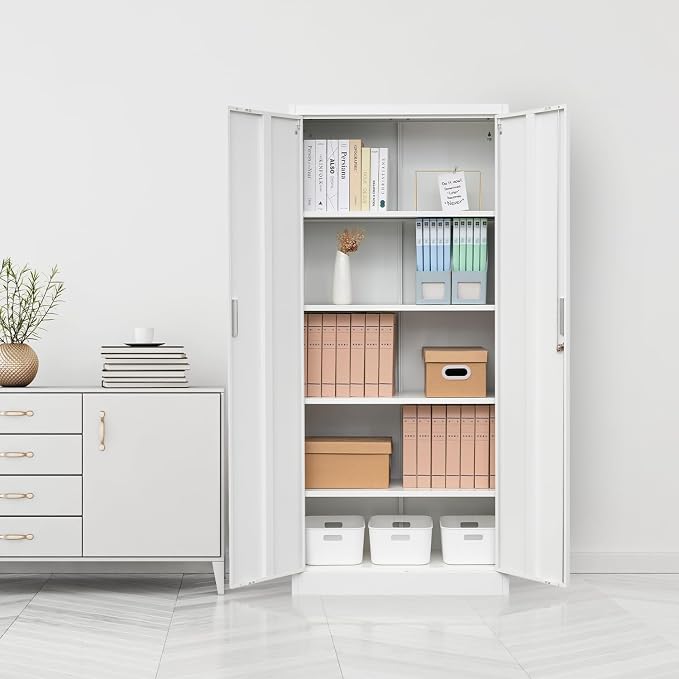 Metal Storage Cabinet, 72 Inch Tall Metal Storage Cabinet - Image 2