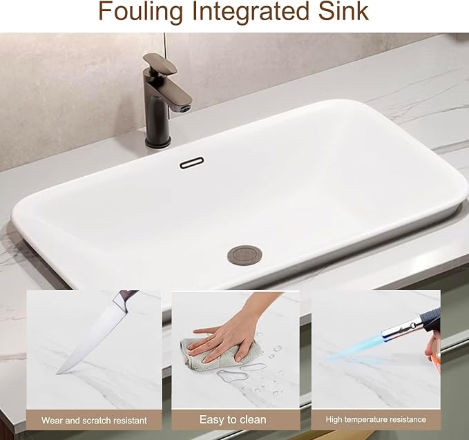 Bathroom Vanity with Sink - 40IN Floating Bathroom Vanity Include Smart LED - Image 5