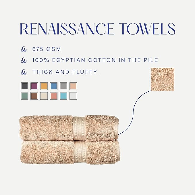 Christy Renaissance 6 Piece Beige Towel Set | 100% Egyptian Cotton | Luxury - Image 5