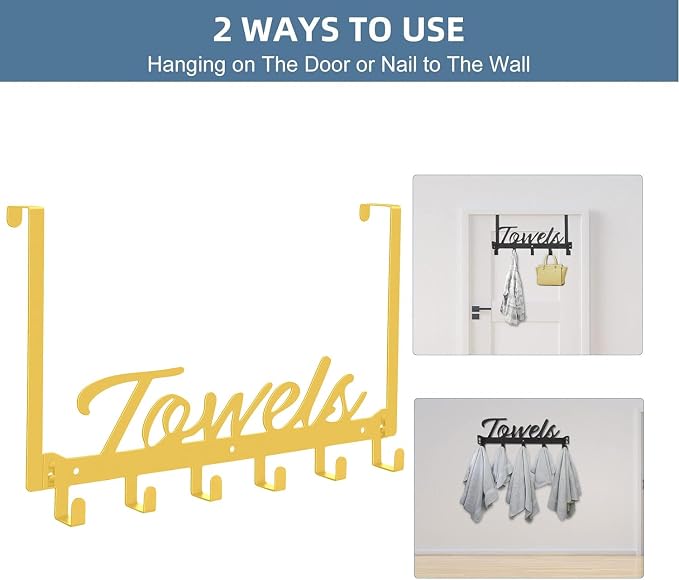 Over The Door Hooks, Towel Hook Towel Rack - Image 3