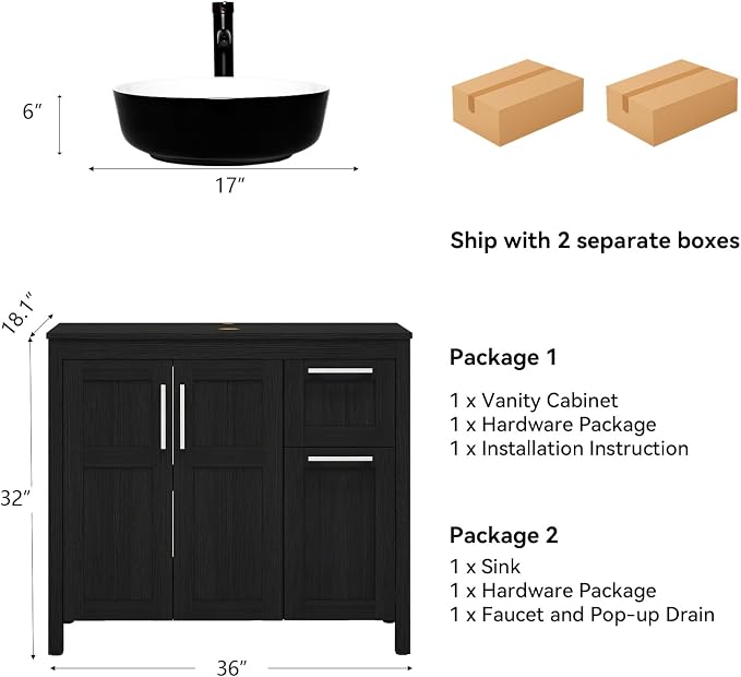YOURLITE Bathroom Vanity with Sink - Image 3