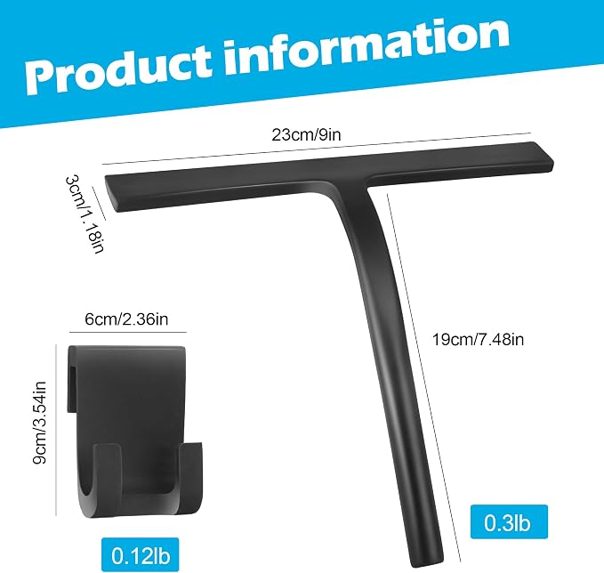 Shower Squeegee for Glass Doors, Mirror Window Tile Scrubber Cleaner - Image 4