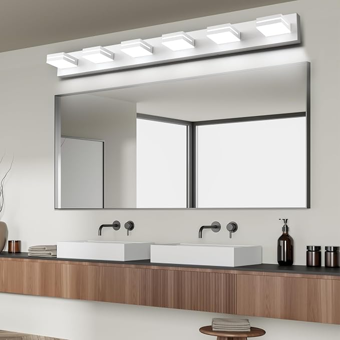 SineRise LED Modern Bathroom Vanity Light Fixtures, Matte White Modern Acrylic - Image 5
