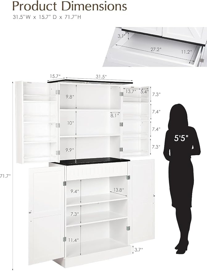 72" Farmhouse Pantry Cabinet - Image 2