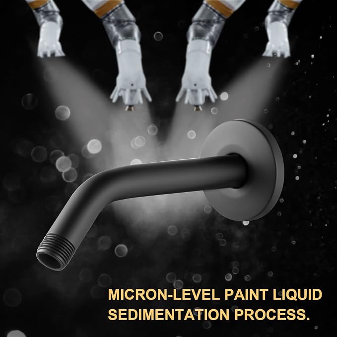 OFFO Shower Arm with Flange, 6 in Wall Mount Replacement Angle Shower Head Arm - Image 4