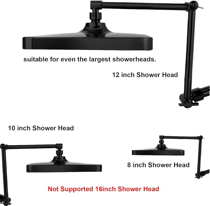 Shower Head Extension Arm, 16 Inch Solid Brass Adjustable Extender - Image 8