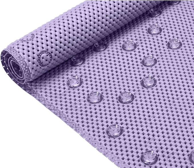Bathtub Mat Non Slip 36” X 17” Purple Shower Mat Soft Foam Bath Mats by DwellAid