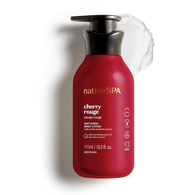 O Boticário Nativa SPA Cherry Rouge Velvety Body Lotion, Bold Oriental Amber by NativaSPA