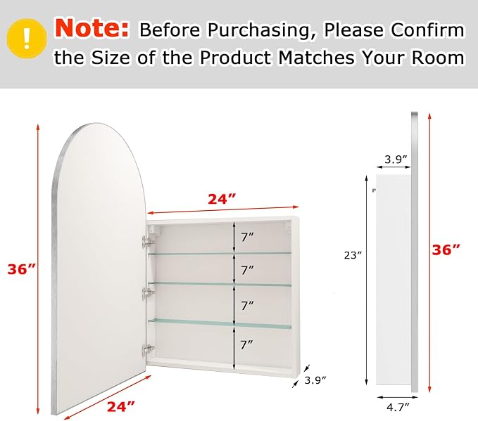 FKWin Silver Bathroom Medicine Cabinet - Image 2