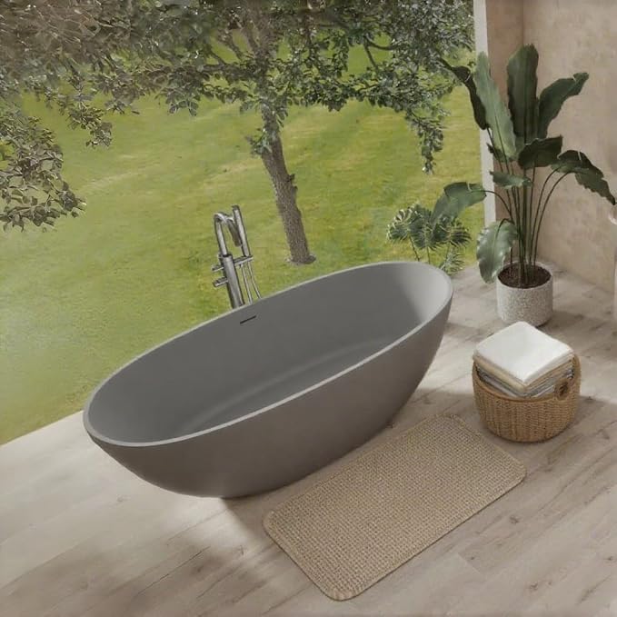 Abruzzo 65" Freestanding Solid Surface Bathtub - Image 3
