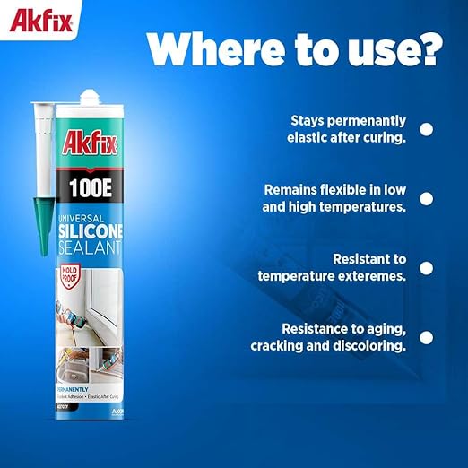 Akfix 100E RTV Black Silicone Caulk - Image 5