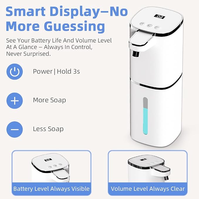 Automatic Liquid Soap Dispenser, 9 Adjustable Levels, 380ml/12.8oz, Auto - Image 4