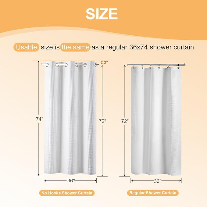 River Dream Stall Cotton Blend No Hooks Needed Shower Curtain - Image 7