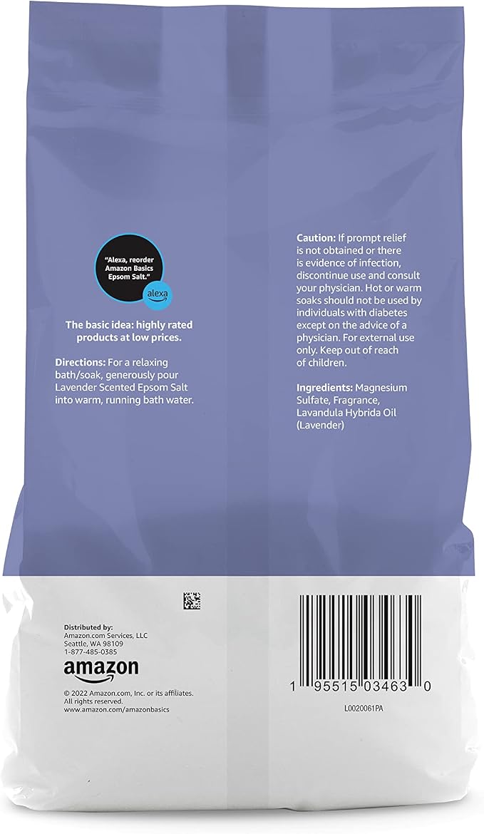 Amazon Basics Epsom Salt, Lavender Scented, 3 Pound - Image 3