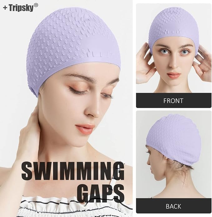 Tripsky Silicone Swim Cap, Comfortable Bathing Cap Ideal - Image 5