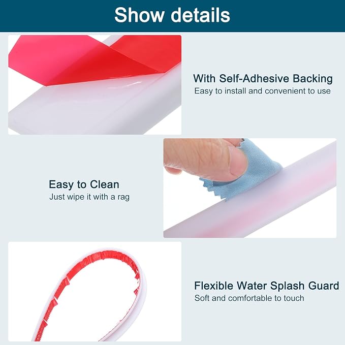 uxcell 78 Inch Collapsible Shower Barrier Stopper Water Splash Guard Blocker - Image 4