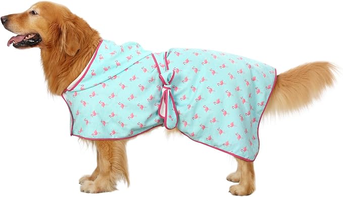 HDE Dog Bathrobe Super Absorbent Quick Drying Puppy Towel Wrap Coat Adjustable - Image 3