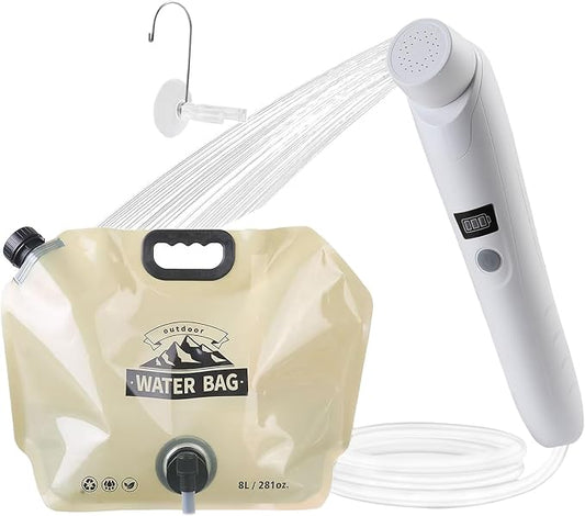 Portable Outdoor Shower, Handheld Electric Shower+8L Water Bag, IPX6 Waterproof by Unknown