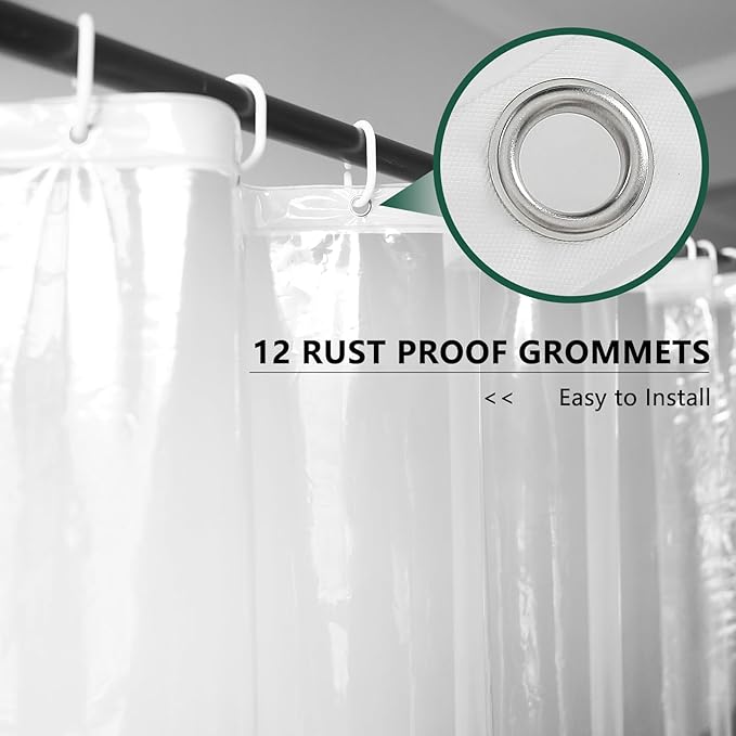 AooHome Thin Clear Shower Curtain Liner, Premium Light Weight EVA 4G Plastic - Image 3
