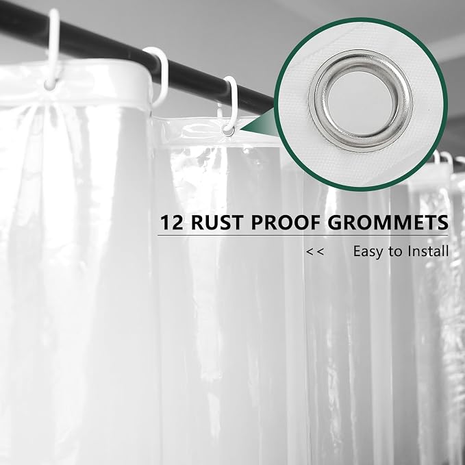 AooHome Thin Clear Small Shower Curtain Liner, 48x72 Premium Light Weight EVA - Image 2