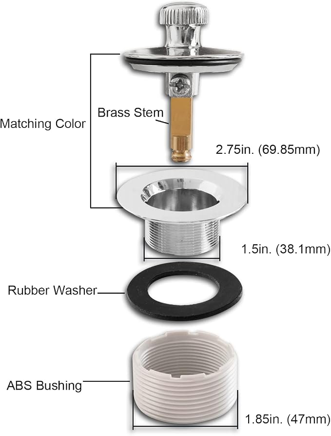 Lift and Turn Bathtub Drain Stopper - Image 4