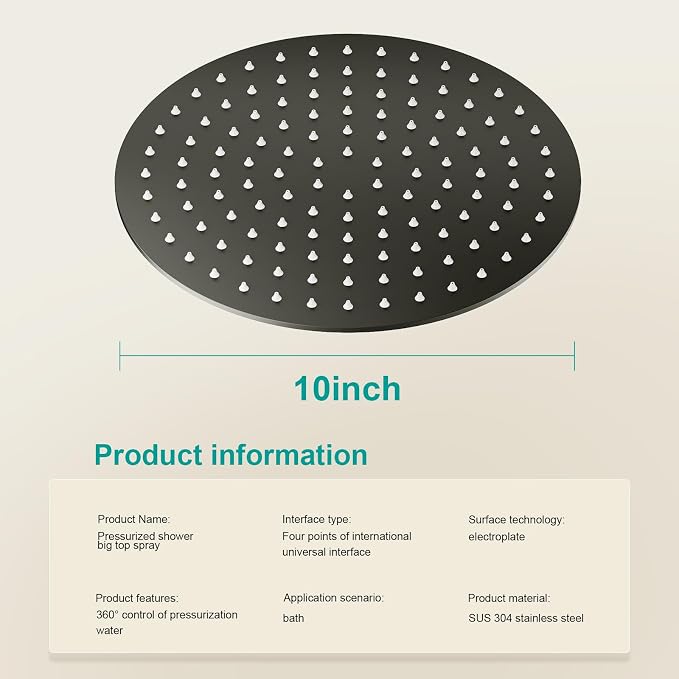 All Metal Rain Shower Head - Image 2