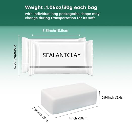 Pack of 50 White Seal Putty Waterproof Duct Seal Repair Sealing Clay, Quick - Image 2
