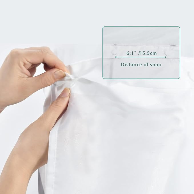 No Hook Shower Curtain with Snap in Liner - Image 6