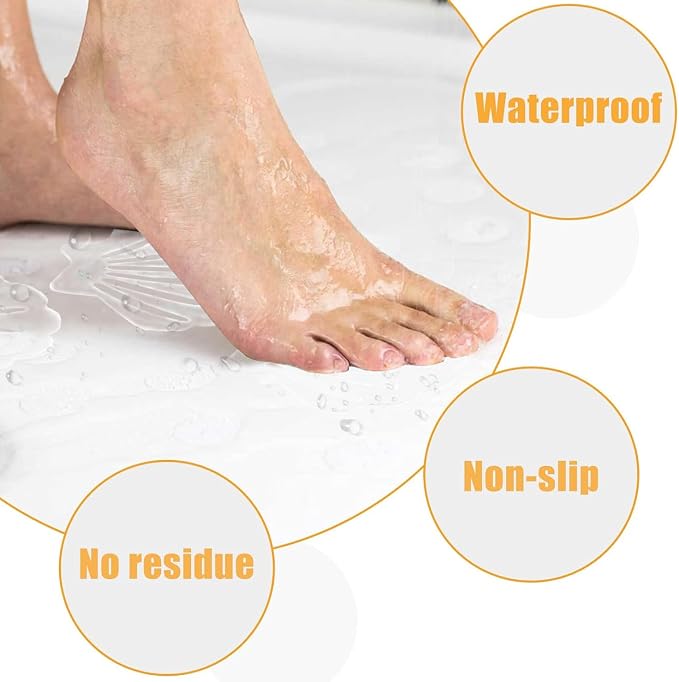 Clear Bathtub Stickers Non Slip, Shell Shaped Tubs Safety Shower Treads - Image 4