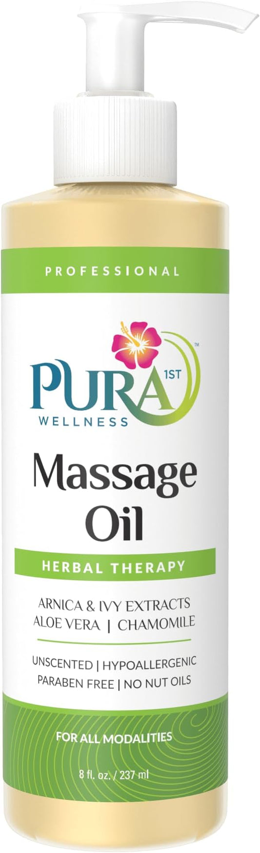 Wellness Professional Herbal Massage Oil, Hypoallergenic Formula by Pura1st