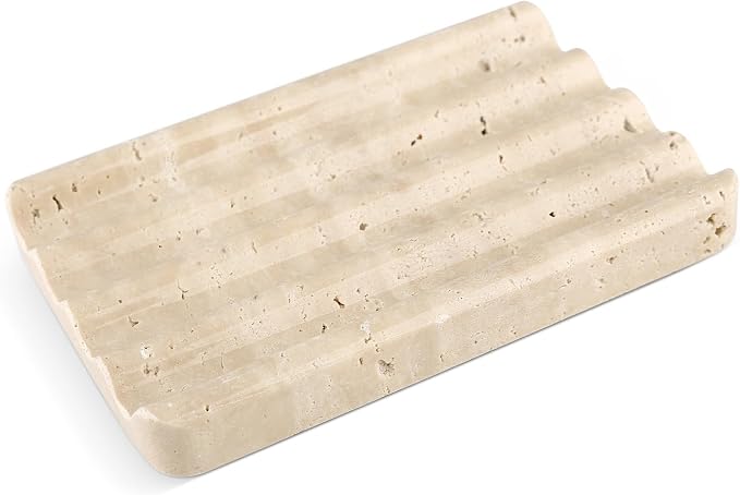 Marble Soap Dish, Easy Cleaning Natural Stone Sponge Holder by Karibiber