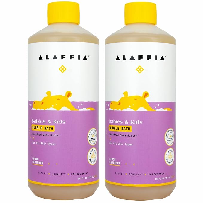 Alaffia Babies and Kids Bubble Bath, Gentle Bath Essentials by Alaffia