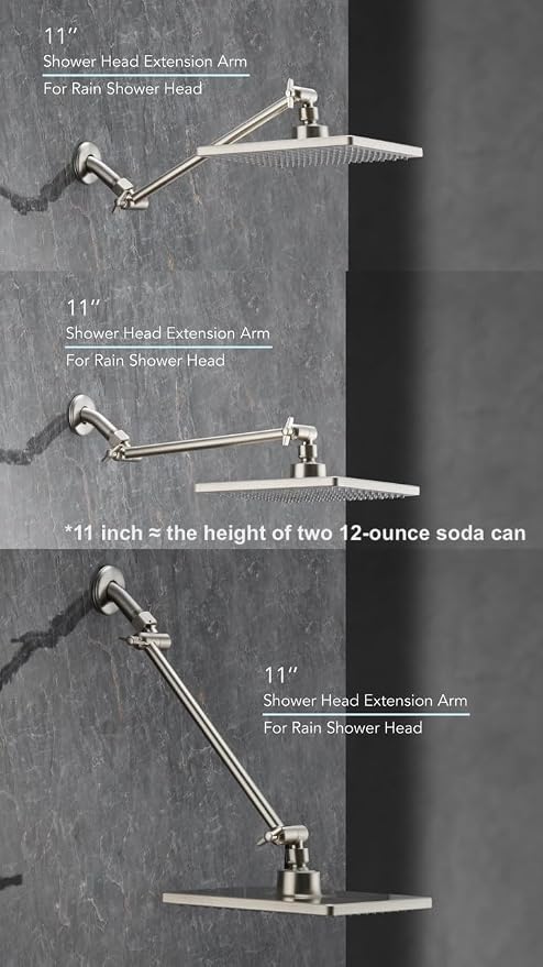 11 Inch Adjustable Shower Head Extension Arm - Image 3