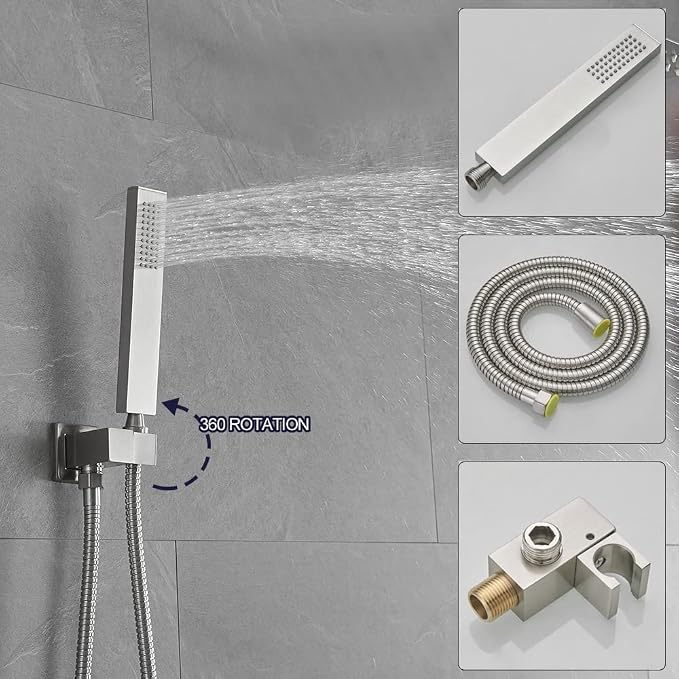 Shower Faucet Set 8 Inch Rainfall Shower Head and Handheld Shower High Pressure - Image 4