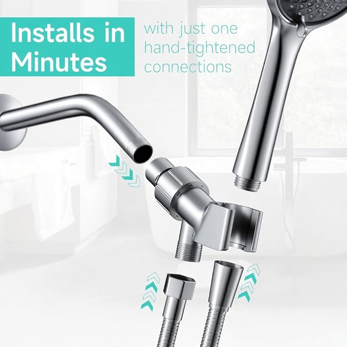 Shower Head Connector Adapter: Adjustable Handheld Showerhead Holder & 6 Inch - Image 2