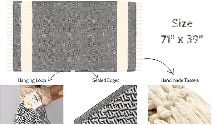Bazaar Anatolia Turkish Bath Towel – 100% Cotton, Quick Dry, Sand Free Towel - Image 5