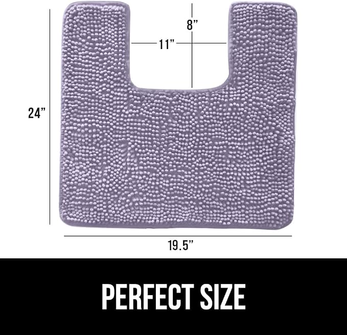 GORILLA GRIP Plush Absorbent Shaggy Chenille Bath Rug Mat - Image 2