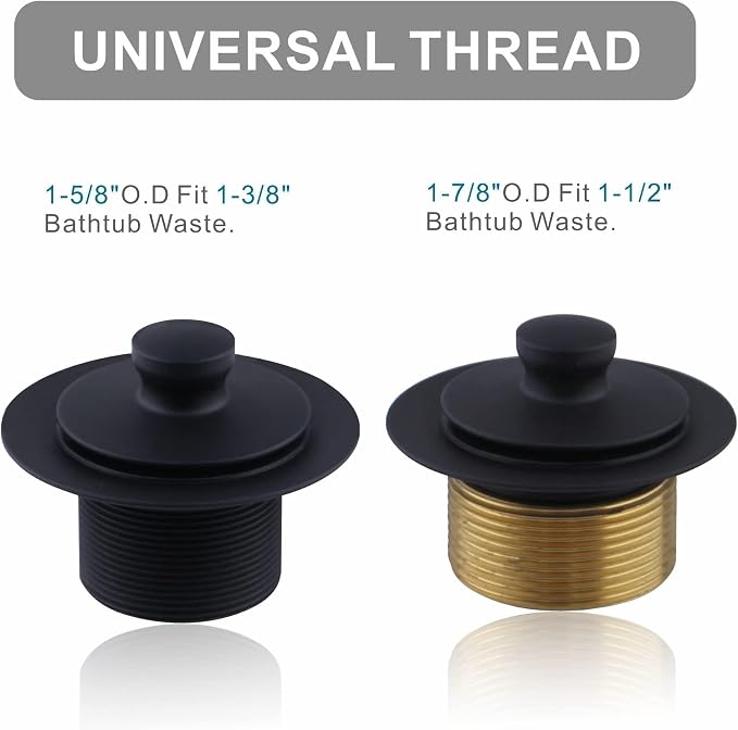 Matte Black Tub Drain and Overflow Kit - Image 4