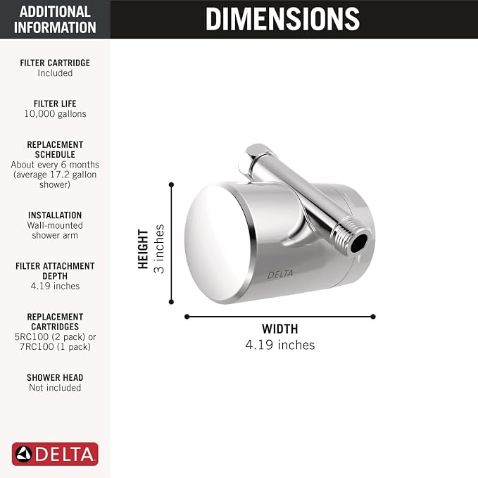 Delta Faucet Clarifi Standard Shower Filter Attachment - Image 7