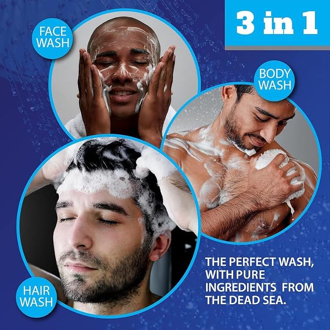 Dead Sea Collection Mens Body Wash 3 in 1 – Amber Wood Body Wash - Image 2