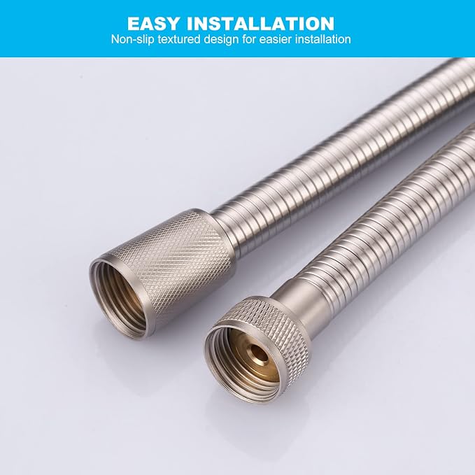 Aleasha Brushed Nickel Finished Shower Hose, 79 Inch SUS 304 Stainless Steel - Image 5