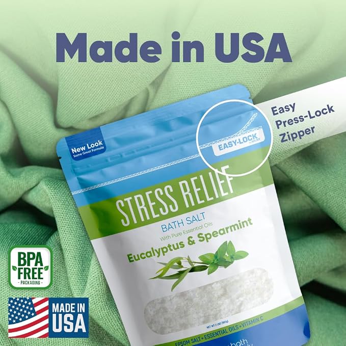 Stress Relief Bath Salt 32 Ounces USP Grade Epsom Salt - Image 6