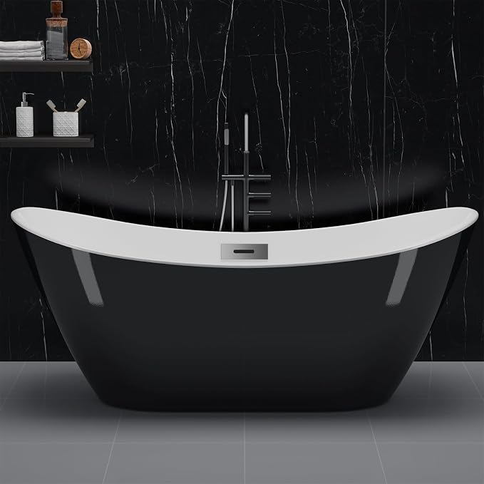 67 Inch Acrylic Freestanding Bathtub, Soaking Bathtub - Image 5