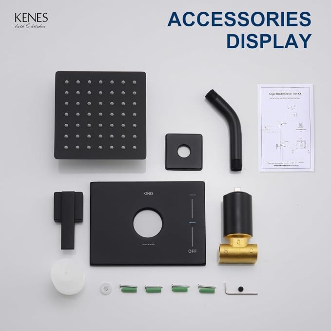 KENES Matte Black Shower Faucet - Image 8