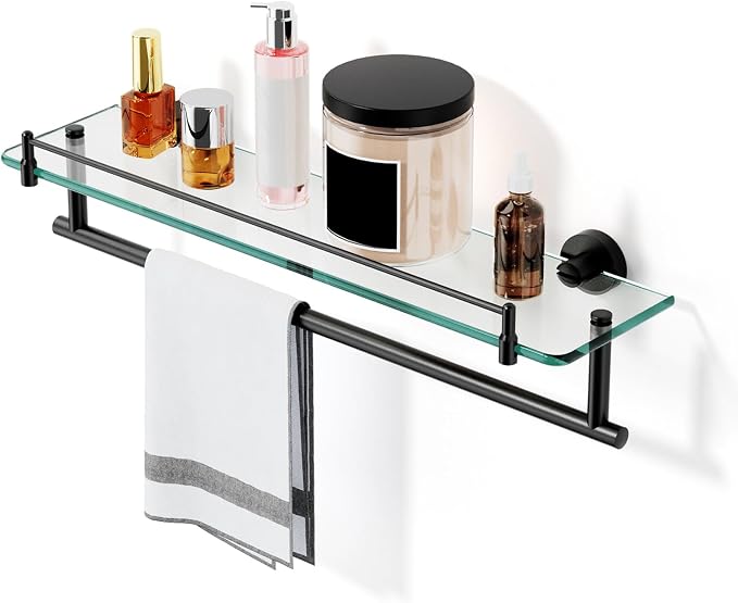 20-Inch Tempered Glass Bathroom Shelf by HOMELIFE