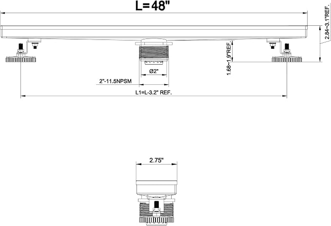 HEATGENE 48-Inch Linear Shower Drain in Brushed - Image 4