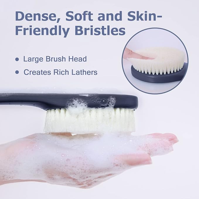 Body Back Scrubber – 17'' Long Handle Shower Brush, Durable Exfoliator - Image 2