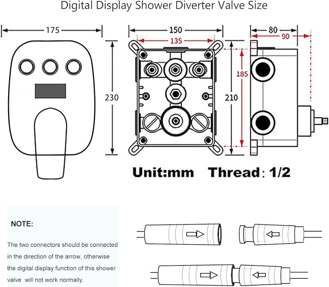 Oil Rubbed Bronze Shower System Set Temperature Display Push Button Shower - Image 6
