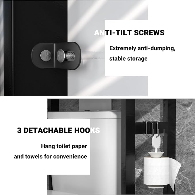 Homykic Bamboo Over The Toilet Storage Shelf, 3-Tier Above Toilet Storage - Image 5