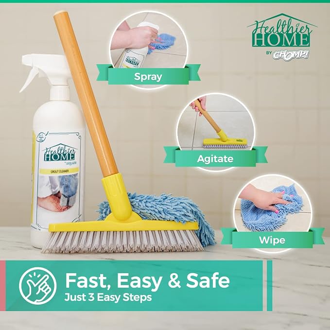 CHOMP! Grout Cleaner Bundle, Includes Grout Brush, Refreshes Grout and Removes - Image 2